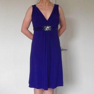 Scarlett Nite Strapless Belted Cocktail Dress in Royal Blue